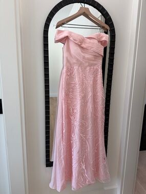 Off-Shoulder Blush Pink Formal Gown